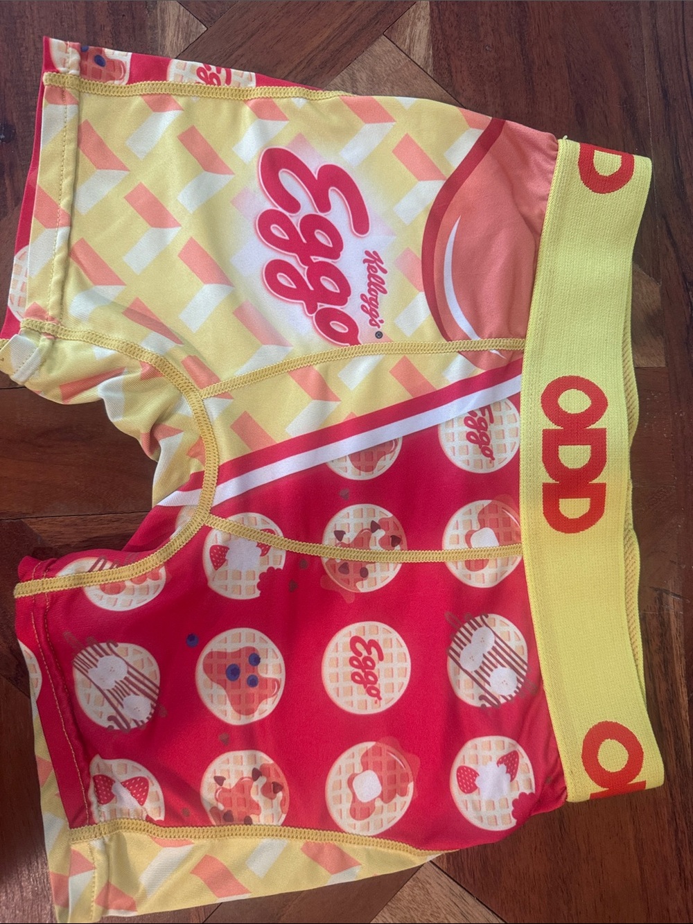 Eggo Kids' Yellow & Red Swim Trunks with Waffle Print